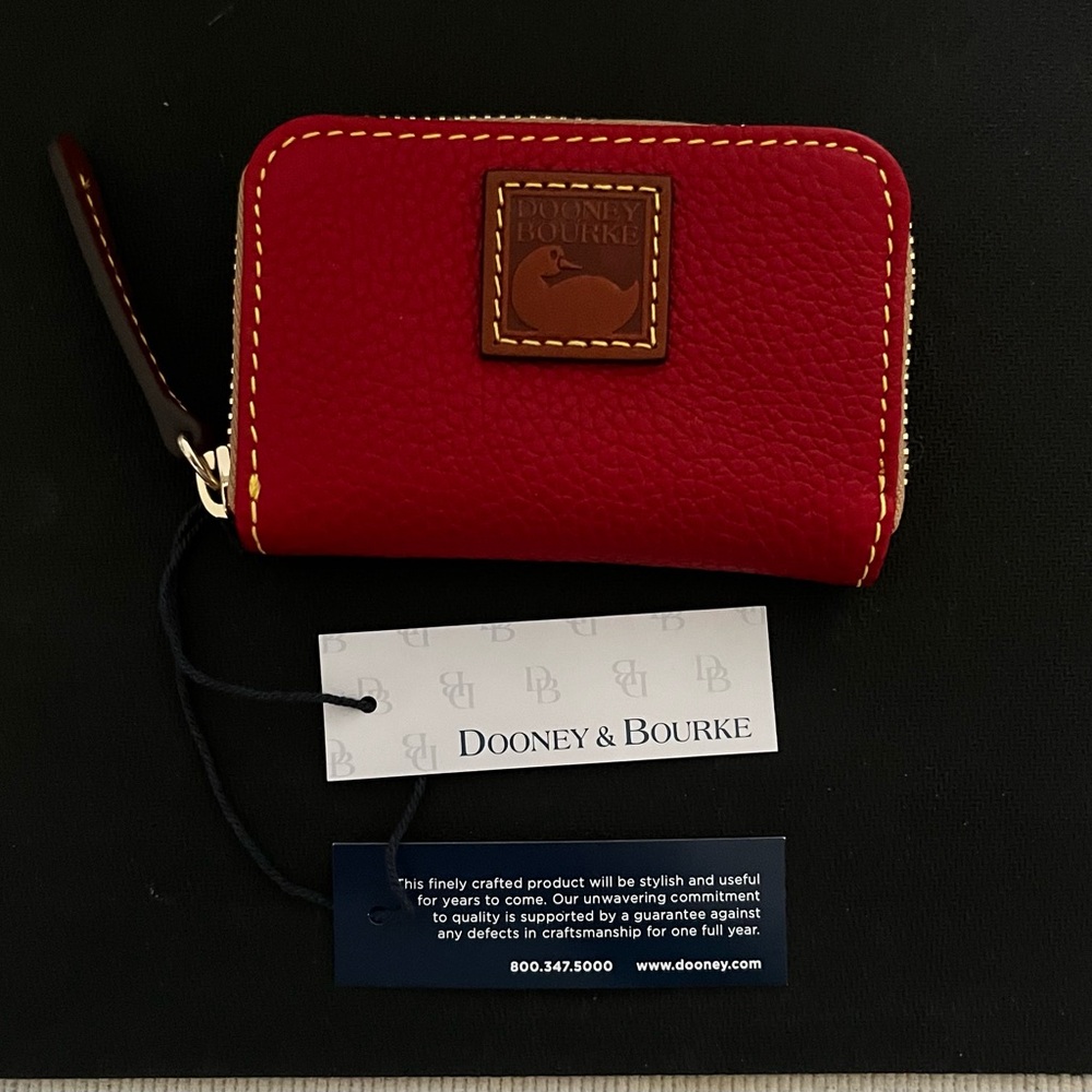 Dooney & Bourke Pebble Grain Zip Around Credit Card Case